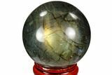 Flashy, Polished Labradorite Sphere - Great Color Play #105748-1